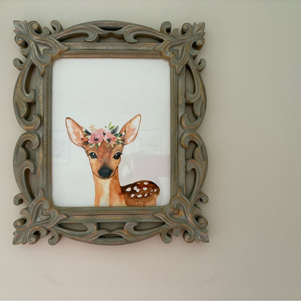 Decorative Deer Art Framed
